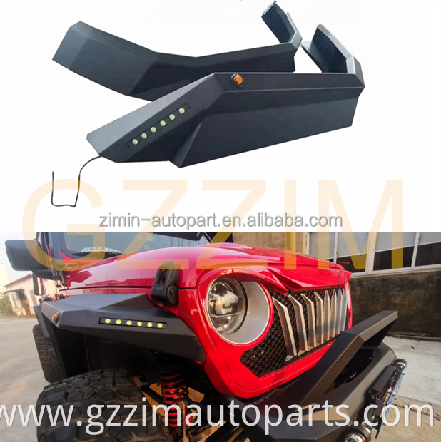 4x4 Steel Aluminum Alloy Fender Flare with light For new Wrangler rubiction JL 2018-2020